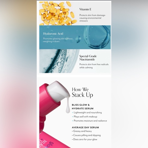 Bliss Glow & Hydrate Day Serum and Renew & Smooth Night Serum, size .27 oz each - Picture 3 of 6